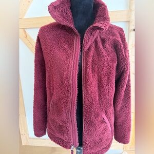 The North Face Maroon Fleece Jacket womens small